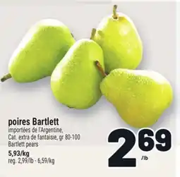 Metro POIRES BARTLETT | BARTLETT PEARS offer