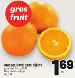 Metro ORANGES NAVEL SANS PÉPINS | NAVEL SEEDLESS ORANGES offer