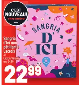Metro SANGRIA D'ICI NON PÉTILLANTE LACROIX | LACROIX SANGRIA offer