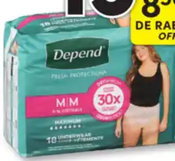 Familiprix Depend Fit-Flex women's incontinence underwear Medium 18un offer