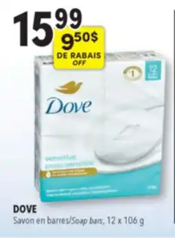 Familiprix DOVE Soap bars, 12x 106g offer