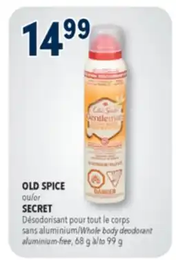 Familiprix OLD SPICE, Whole body deodorant aluminium-free, 68 g to 99 g offer