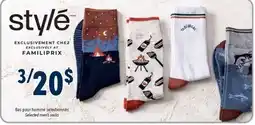 Familiprix STYLÉ, Selected men's socks offer
