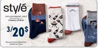 Familiprix STYLÉ, Selected men's socks offer