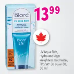 Familiprix BIORÉ, UV Aqua Rich, Weightless moisturizer, FPS 30 SPF 30 or 50 offer