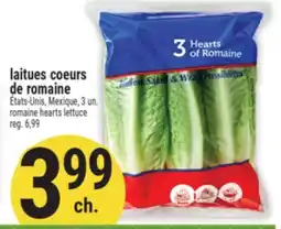Marché Adonis LAITUES COEURS DE ROMAINE | ROMAINE HEARTS LETTUCE offer