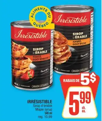 Jean Coutu IRRÉSISTIBLE Maple syrup offer