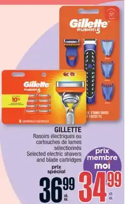Jean Coutu GILLETTE Selected electric shavers and blade cartridges offer