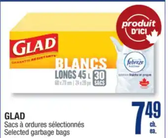 Jean Coutu GLAD Selected garbage bags offer