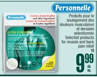Jean Coutu PERSONNELLE Selected products for muscle and back pain relief offer