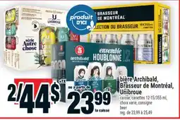 Super C bière Archibald, Brasseur de Montréal, Unibroue | beer offer