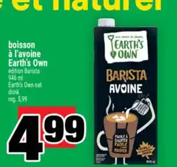 Super C boisson à l'avoine Earth's Own | Earth'sOwn oat drink offer