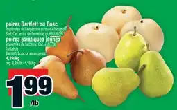 Super C poires Bartlett ou Bosc | Bartlett, bosc or asian pears offer