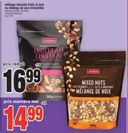 Super C mélange chocolat fruits et noix ou mélange de noix Irrésistible | Irrésistible mixed nuts offer