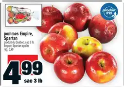 Super C pommes Empire, Spartan | Empire, Spartan apples offer