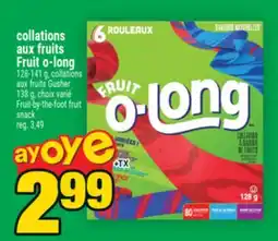 Super C collations aux fruits Fruit o‑long | Fruit‑by‑the‑foot fruit snack offer