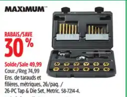 Canadian Tire MAXIMUM 26-PC Tap & Die Set, Metric offer