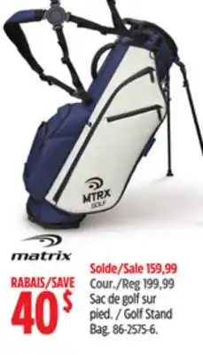 Canadian Tire Matrix Golf Stand Bag offer