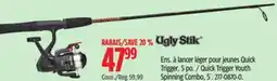 Canadian Tire Ugly Stik Quick Trigger Youth Spinning Combo, 5´ offer