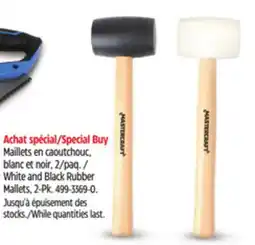 Canadian Tire Mastercraft White and Black Rubber Mallets, 2 Pk offer