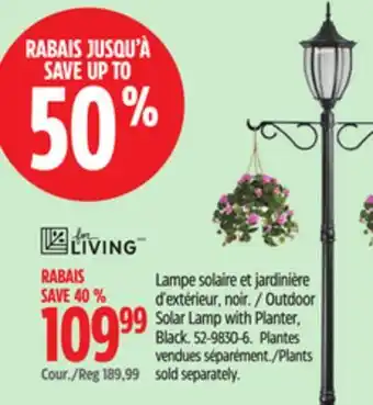 Canadian Tire For Living Outdoor Solar Lamp with Planter offer