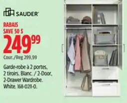 Canadian Tire Sauder 2-Door, 2-Drawer Wardrobe. White offer