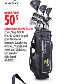 Canadian Tire Matrix Ladies and Men's Golf Club Sets offer