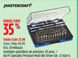 Canadian Tire Mastercraft 66-Pc Specialty Precision Multi-Bit Driver Set offer