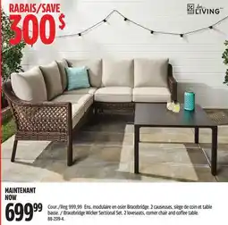 Canadian Tire FOR LIVING Bracebridge Wicker Sectional Set offer