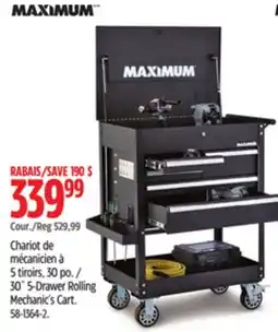 Canadian Tire MAXIMUM 30˝ 5-Drawer Rolling Mechanic's Cart offer