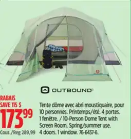 Canadian Tire Outbound 10-Person Dome Tent with Screen Room offer