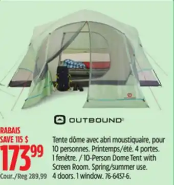 Canadian Tire Outbound 10-Person Dome Tent with Screen Room offer