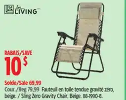 Canadian Tire Sling Zero Gravity Chair, Beige offer