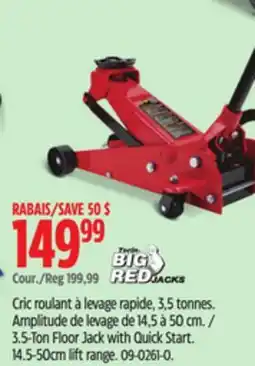 Canadian Tire Big Red Jacks 3.5-Ton Floor Jack with Quick Start offer