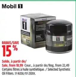 Canadian Tire Selected Synthetic Oil Filters offer