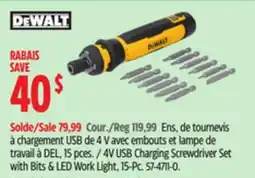 Canadian Tire 4V USB Charging Screwdriver Set with Bits & LED Work Light offer