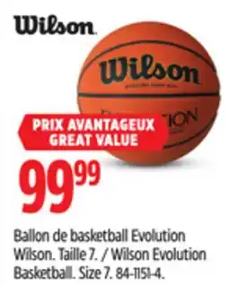 Canadian Tire Wilson Evolution Basketball. Size 7 offer