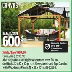 Canadian Tire Canvas Alverstone Hard-Top Gazebo with Woodgrain Finish offer