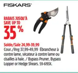 Canadian Tire Fiskars Bypass Pruner, Bypass Lopper or Hedge Shears offer