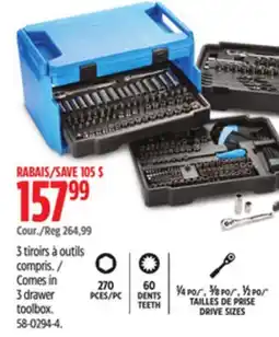 Canadian Tire Mastercraft Comes In 3 Drawer Toolbox offer