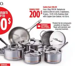 Canadian Tire 12-Pc 5-Ply Stainless-Steel with Copper Core Cookset offer