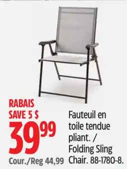 Canadian Tire For Living Folding Sling Chair offer