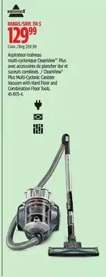 Canadian Tire Bissell CleanView Plus Multi-Cyclonic Canister Vacuum with Hard Floor and Combination Floor Tools offer