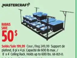 Canadian Tire 8´ x 4´ Ceiling Rack. Holds up to 600lbs offer