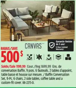 Canadian Tire CANVAS Baffin Conversation Set, 9-Pc offer