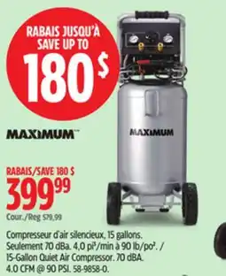 Canadian Tire MAXIMUM 15-Gallon Quiet Air Compressor offer