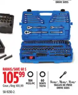 Canadian Tire Mastercraft Socket Set, 184 Pc offer