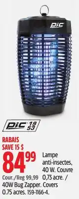Canadian Tire Pic 40W Bug Zapper. Covers 0.75 acres offer