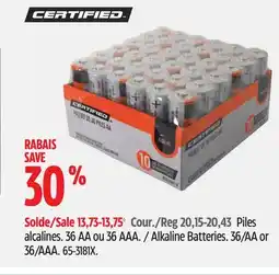Canadian Tire Certified Alkaline Batteries offer