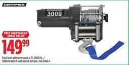 Canadian Tire Certified 3000-lb Winch with Wired Remote offer